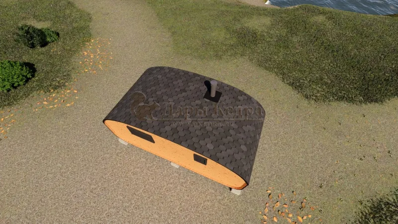 Баня-бочка «Гипоид» из кедра 5х2,2 метра (вариант 1)